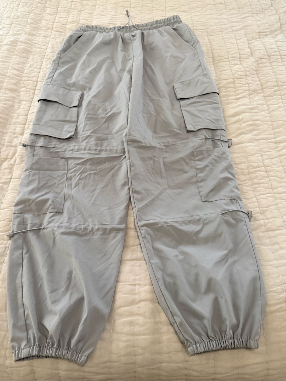 Light Gray Women’s Cargo Jogger Pants - Casual Utility Style